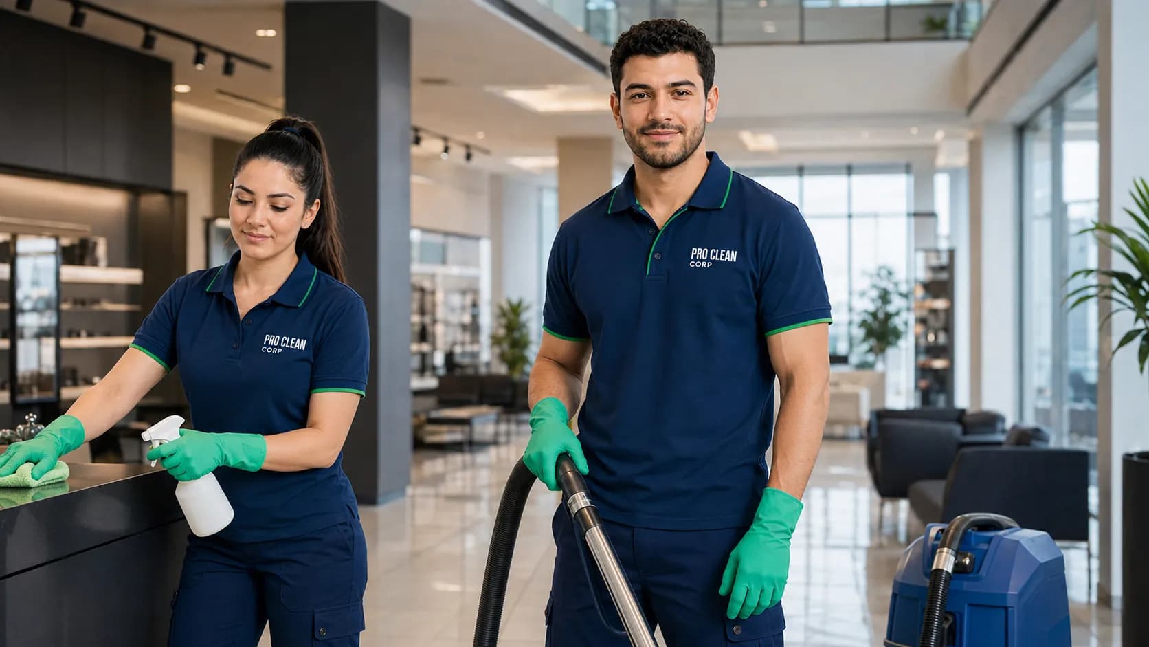 Professional commercial cleaning background