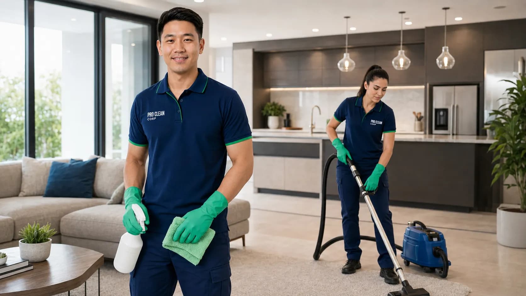Professional commercial cleaning background